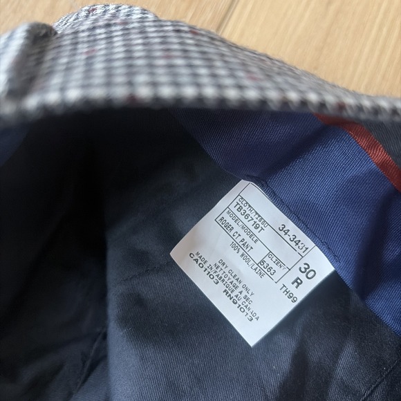 Ted Baker Roger CT Men's 100% Wool Flat Front Dress Pants Waist 30 R Houndstooth - Picture 4 of 8